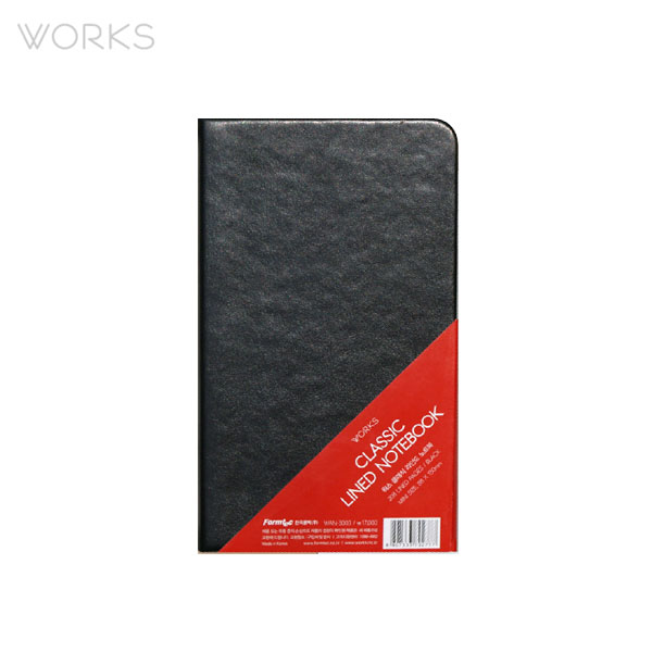 웍스 클래식 라인드 노트북 블랙 미니 (WAN-3003)