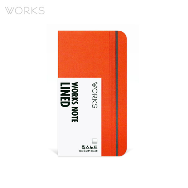 웍스 노트 라인드 03 오렌지 레드 포켓 (WSN-1034)